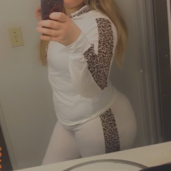 Tops - Two Piece Tracksuit Set Cheetah Print